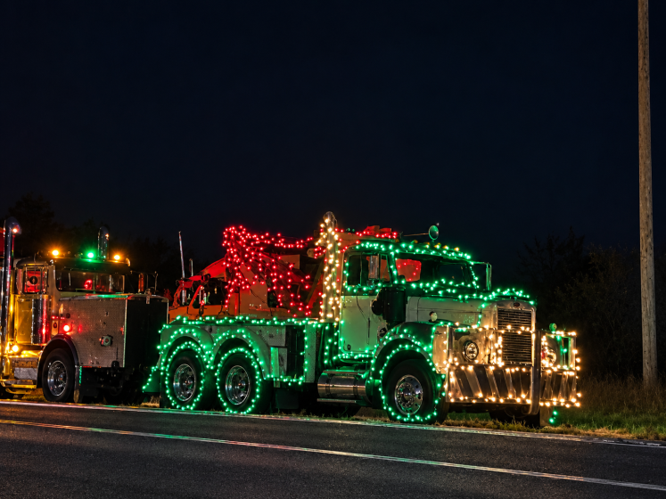 Holiday lights at night