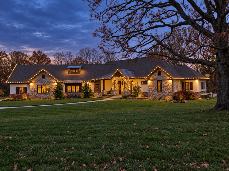 Holiday lights at night