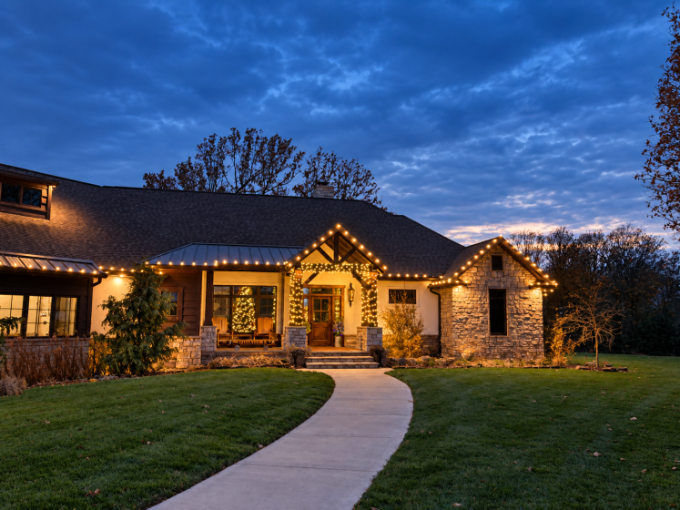 Holiday lights at night