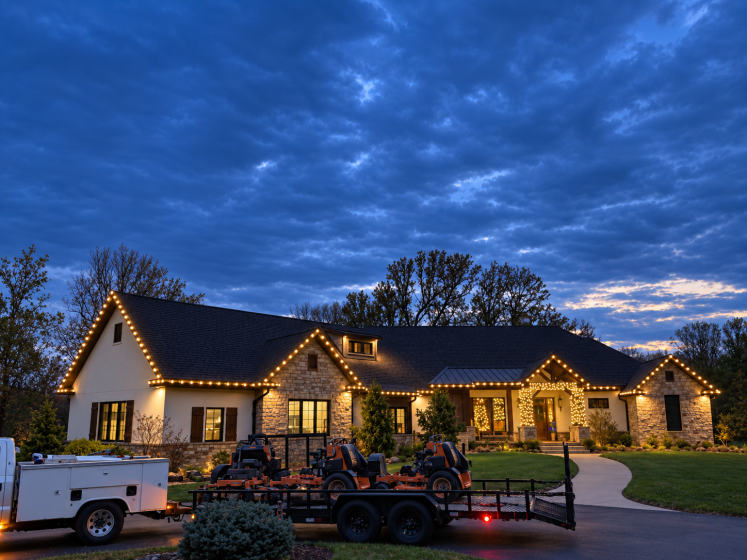 Holiday lights at night